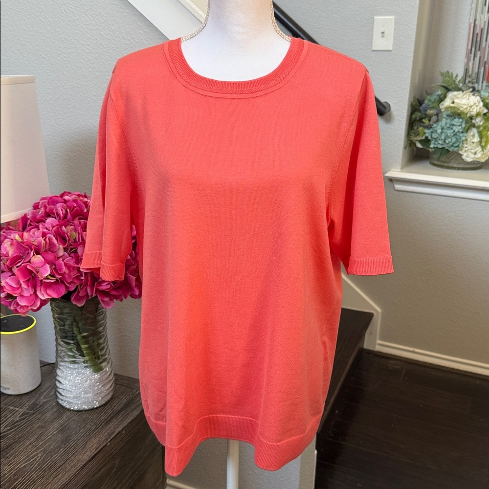 Chico’s Crewneck Pullover Sweater in Melon Mambo - Picture 5 of 13